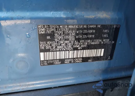 2023 Toyota Rav4 Trd Off Road from USA, damaged, VIN 2T3S1RFV1PW356525